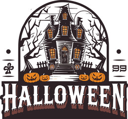 Happy Halloween T shirt design vector .
