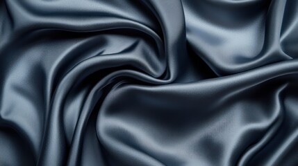 Obraz premium Smooth dark blue silk fabric background.