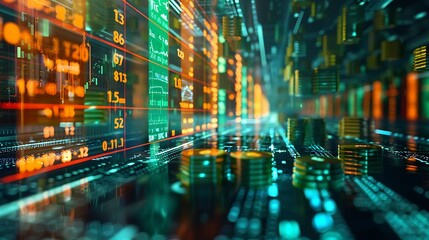 Obraz premium Abstract Digital Stock Market Data Visualization