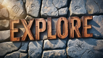 Explore Adventure Typography Design Text art Effect