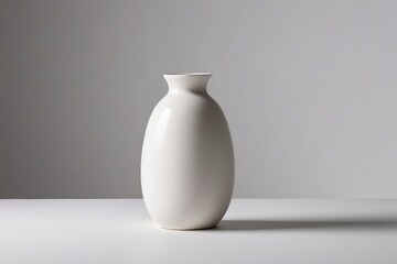 a white vase sitting on a table                              