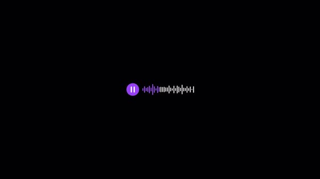 Audio voice message animation with alpha channel, Playing record voice message animation, Voice message, Speech waves animation