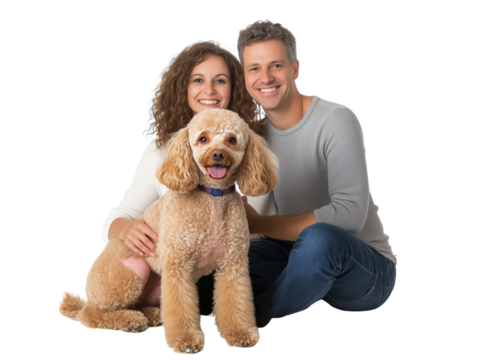Free photo couple with their dog transparent background - Powered by Adobe
