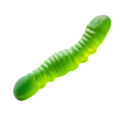 A vibrant green rubber worm toy, ideal for children's play, decorations, or educational purposes.