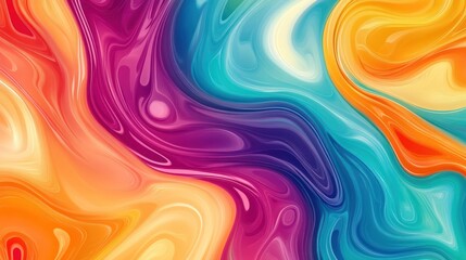 Abstract colorful background with wavy lines and swirls.