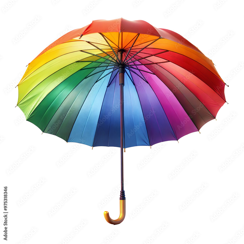 Wall mural colorful umbrella isolated on white background