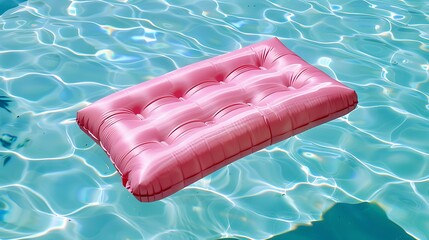 pink air mattress in the pool clear turquoise blue water