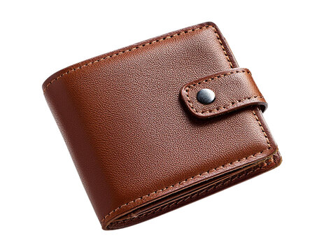 Elegant brown leather wallet showcasing superior craftsmanship and style, perfect for organizing essentials and enhancing your look cut out isolated transparent PNG