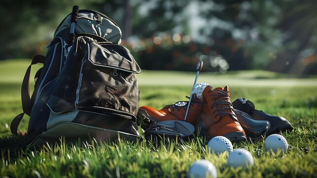 Professional golf gear outdoor at the golf course