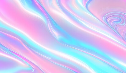 Holographic neon waves colorful pastel abstract background