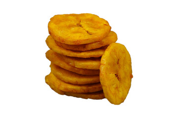 Banana chips stack isolated transparent