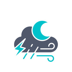 night cloud light windy rain  