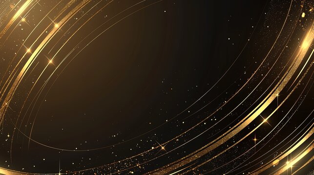 Black gold abstract background design, line style elements, illustrations, wallpapers, posters
