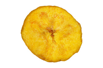 Close up banana chips isolated transparent