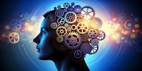 Obraz premium think innovatively a silhouette of a person