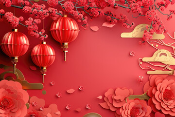 Obraz premium Chinese New Year Illustration Background