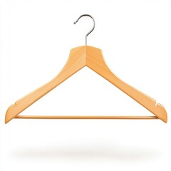 Wooden Clothes hanger isolated on white background