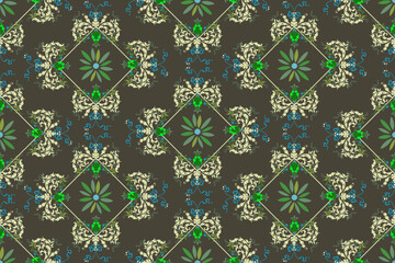 seamless pattern with flowers, vector for elegant textile design 