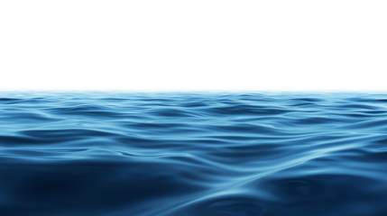Calm ocean waves on transparent background