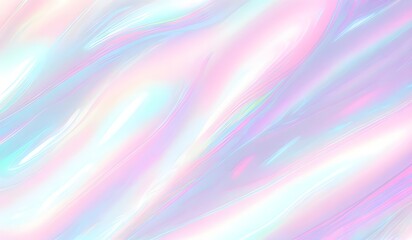 Holographic background seamless trendy iridescent light foil texture. Soft holographic pastel unicorn marble background pattern. Modern pearlescent blurry abstract swirl illustration.	
