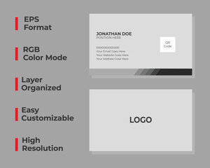 Simple corporate business card, minimal personal card, corporate identity card, layout set