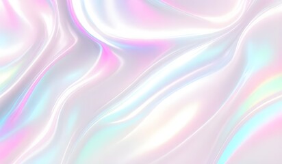 Obraz premium Holographic background seamless trendy iridescent light foil texture. Soft holographic pastel unicorn marble background pattern. Modern pearlescent blurry abstract swirl illustration. 