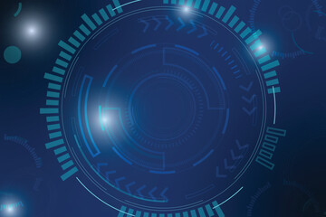 Technology background vector. Control and data display screen. Fast digital data transmission. HUD and connection circuit.