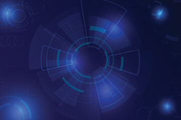 Technology background vector. Control and data display screen. Fast digital data transmission. HUD and connection circuit.