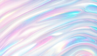Obraz premium Holographic background seamless trendy iridescent light foil texture. Soft holographic pastel unicorn marble background pattern. Modern pearlescent blurry abstract swirl illustration. 