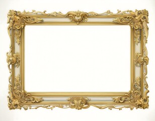 old wide ornamental baroque blank ancient picture frame cut out
