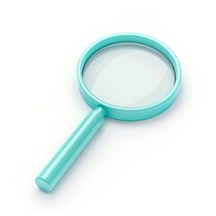 Magnifying glass, 3D Rendering, isometric isolated on a white background