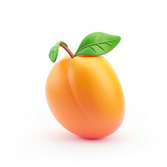 Mango icon, 3D Rendering isolated on a white background	