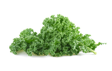 kale leaves isolated on white background