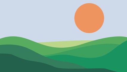 landscape with grass and blue sky