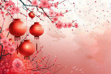 Fototapeta premium Chinese New Year Illustration Background