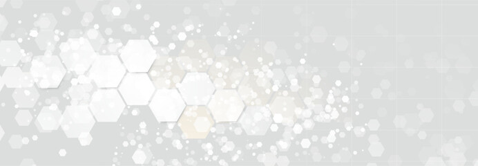 Abstract Hexagonal Pattern with Light Overlay on Grey Background