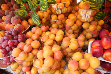A Beautiful Display of Fresh Seasonal Fruits at the Local Market for All to Enjoy