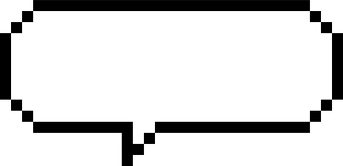 Simple line drawing of a pixel speech bubble