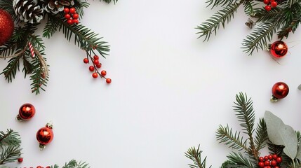 A festive Christmas border background that brings the holiday spirit to life. There are twinkling Christmas lights in various colors like red, green, and white