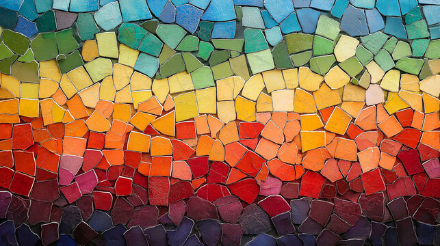 Rainbow Mosaic, symbolizing inclusivity and pride, with copy space