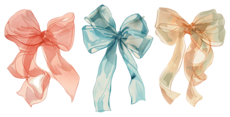 Vintage ribbon bow illustration paper celebration accessories.