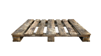 Stacked wooden euro pallets on transparent background