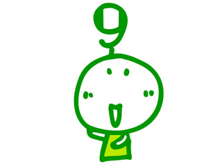 シンプルでかわいい手描きの顔のイラストと数字