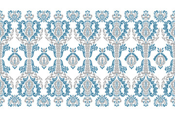 Motifs African boho paisley Floral Ikat pattern embroidery border. Ethnic ikat floral Ethnic Indian Pattern Ikat pattern Ethnic Pattern.Border indian floral Aztec embroidery border seamless patterns.