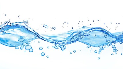 A clear and vibrant representation of water wave with bubbles, perfect for nature and freshness themes in any project.