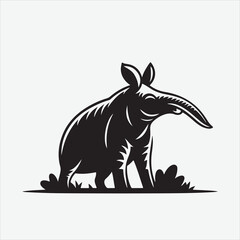 Aardvark  vector design white illustrator