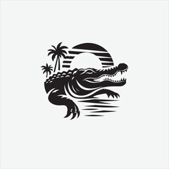 Alligator    vector design white illustrator