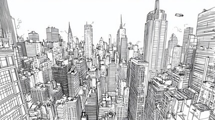 New York City. coloring book page