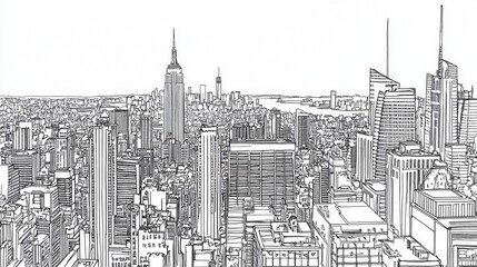 Naklejka premium New York City. coloring book page