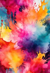 Obraz premium vibrant watercolor backdrop designs featuring colorful patterns textures creative projects artistic ventures, graphic, background, splash, palette, hue, brush